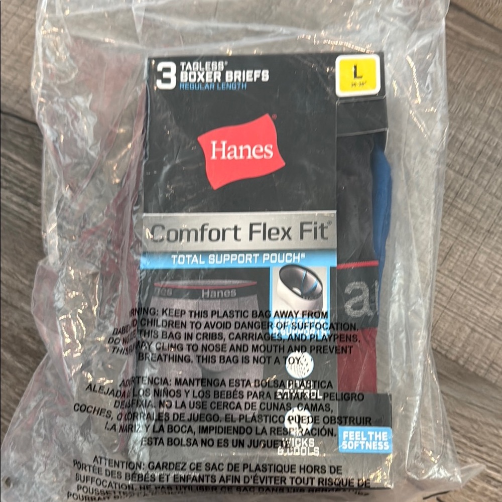 Hanes Comfort Flex Fit Boxer Briefs - Black, Blue, Red